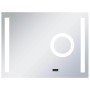 Espejo de pared de baño con LED y sensor táctil 80x60 cm