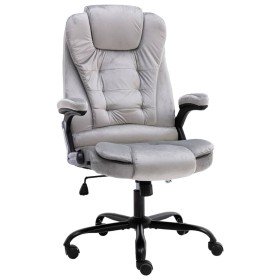Silla de oficina de terciopelo gris claro