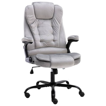 Silla de oficina de terciopelo gris claro