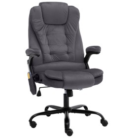 Silla de oficina de masaje terciopelo gris oscuro