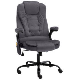 Silla de oficina de masaje terciopelo gris oscuro