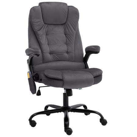 Silla de oficina de masaje terciopelo gris oscuro