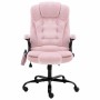 Sillón de oficina de masaje terciopelo rosa