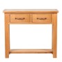 Mesa consola con 2 cajones madera maciza de roble 83x30x73 cm