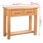 Mesa consola con 2 cajones madera maciza de roble 83x30x73 cm
