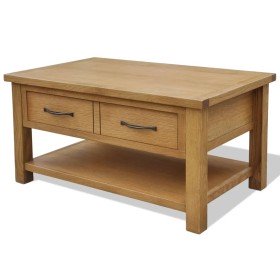 Mesa de centro de madera maciza de roble 88x53x45 cm en Mesas de centro | Comprar online en Foro24