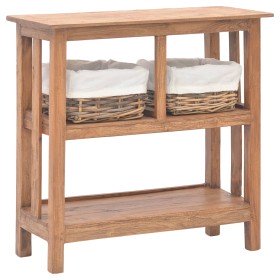 Mesa consola de madera maciza de caoba 69x28x70 cm en Mesas auxiliares | Comprar online en Foro24