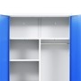 Armario taquilla con 2 puertas metal 90x40x180 cm gris y azul