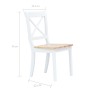 Sillas comedor 2 uds madera maciza caucho blanco y madera claro en Sillas de comedor | Comprar online en Foro24