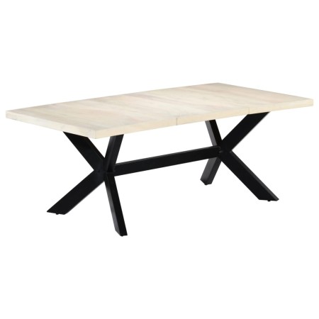Mesa de comedor madera maciza de mango blanco 200x100x75 cm en Mesas de cocina y de comedor | Comprar online en Foro24