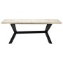 Mesa de comedor madera maciza de mango blanco 200x100x75 cm en Mesas de cocina y de comedor | Comprar online en Foro24