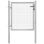 Puerta de jardín de acero galvanizado, 105 x 75 cm, color plata