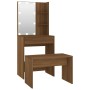 Juego de tocador con LED madera contrachapada roble marrón de vidaXL, Tocadores para dormitorios - Ref: Foro24-3114138, Preci...