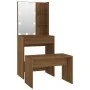 Juego de tocador con LED madera contrachapada roble marrón de vidaXL, Tocadores para dormitorios - Ref: Foro24-3114138, Preci...