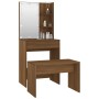 Juego de tocador con LED madera contrachapada roble marrón de vidaXL, Tocadores para dormitorios - Ref: Foro24-3114138, Preci...