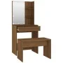 Juego de tocador con LED madera contrachapada roble marrón de vidaXL, Tocadores para dormitorios - Ref: Foro24-3114138, Preci...