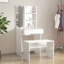 Vanity set with LED lights, made of bright white plywood. by vidaXL, Bedroom Dressers - Ref: Foro24-3114135, Price: 115,40 €,...