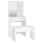 Vanity set with LED lights, made of bright white plywood. by vidaXL, Bedroom Dressers - Ref: Foro24-3114135, Price: 115,40 €,...