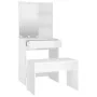 Vanity set with LED lights, made of bright white plywood. by vidaXL, Bedroom Dressers - Ref: Foro24-3114135, Price: 115,40 €,...