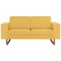 Juego de sofás 2 piezas de tela amarillo