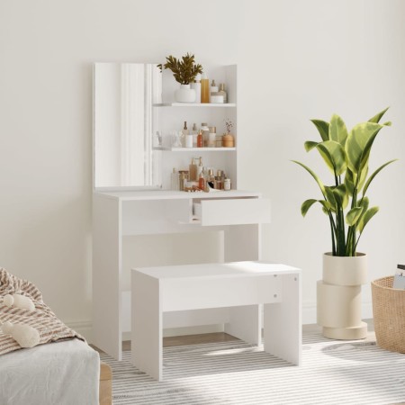 Weißes Schminktischset 74,5x40x141 cm von vidaXL, Schlafzimmerkommoden - Ref: Foro24-3114139, Preis: 107,98 €, Rabatt: %