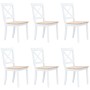 Sillas de comedor 6 uds madera maciza de caucho blanco y madera
