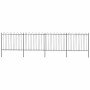 Valla de jardín con aro superior de acero 714,5x150 cm negra en Paneles de vallas | Comprar online en Foro24
