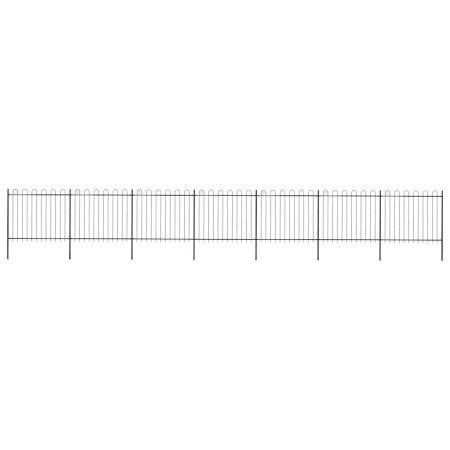 Valla de jardín con aro superior de acero 1248x150 cm negra