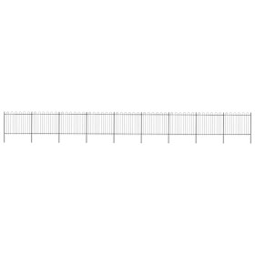 Valla de jardín con aro superior de acero 160 x 3,5 x 150 cm