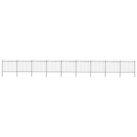 Valla de jardín con aro superior de acero 160 x 3,5 x 150 cm