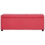 Banco con espacio de almacenaje 116 cm cuero sintético rojo