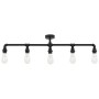 Lámpara de techo negra con 5 bombillas E27