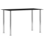 Mesa de comedor de vidrio templado negro 120x60x75 cm