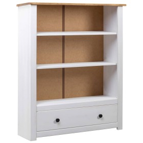 Librería de madera maciza pino estilo Panamá blanco 80x35x110 cm