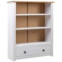 Librería de madera maciza pino estilo Panamá blanco 80x35x110 cm