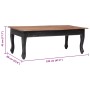 Mesa de centro de madera maciza de caoba negra 120x60x45 cm