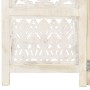 Biombo 3 paneles tallado a mano madera mango blanco 120x165 cm