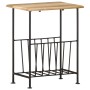 Revistero madera maciza de mango y acero 40x30x50 cm en Revisteros | Comprar online en Foro24