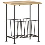 Revistero madera maciza de mango y acero 40x30x50 cm en Revisteros | Comprar online en Foro24