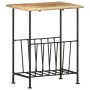 Revistero madera maciza de mango y acero 40x30x50 cm en Revisteros | Comprar online en Foro24