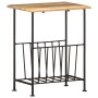 Revistero madera maciza de mango y acero 40x30x50 cm en Revisteros | Comprar online en Foro24