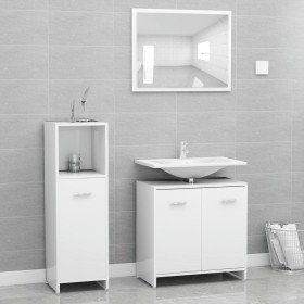 Conjunto de muebles de baño 3 pzas madera contrachapada blanco