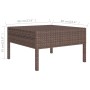 Set muebles de jardín 9 pzas y cojines ratán sintético marrón