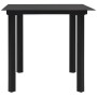 Juego de comedor de jardín 3 piezas ratán PVC negro