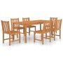 Conjunto de comedor de jardín de 7 piezas, 180 x 90 cm, madera