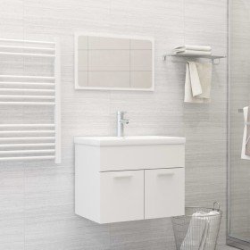 Juego de muebles de baño madera de ingeniería blanco Juego de muebles de baño madera de ingeniería blanco