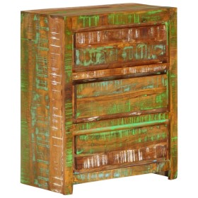 Cómoda de madera maciza reciclada multicolor 60x33x75 cm