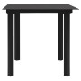 Juego de comedor de jardín 3 piezas ratán PVC negro
