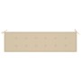 Banco de jardín madera maciza teca con cojín beige 175 cm