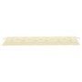 Banco de jardín madera maciza teca con cojín blanco crema 175cm